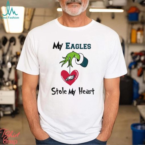 Grinch Hand Holding Philadelphia Eagles My Eagles Stole My Heart Sweatshirt