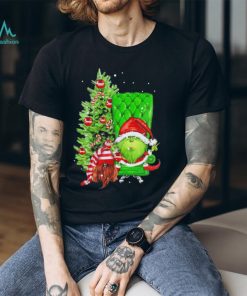 Grinch Hat Santa Hug Ball Grinch Glossy And Gnome Tree Merry Christmas Shirt