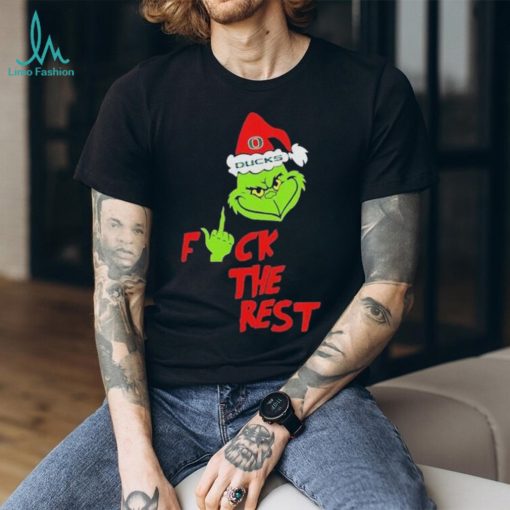 Grinch Hat Santa Oregon Ducks Fuck The Rest Christmas Shirt