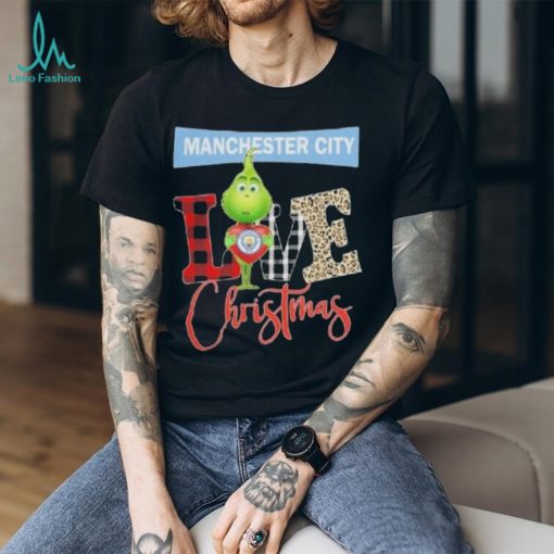 Grinch Hug Heart Manchester City Love Christmas Shirt