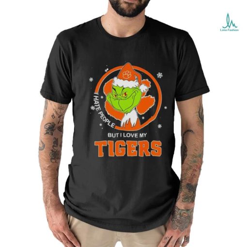 Grinch I Hate People But I Love My Clemson Tigers Happy Merry Christmas Shirt
