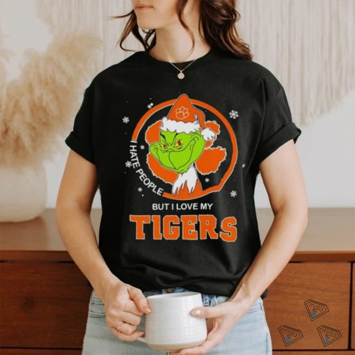 Grinch I Hate People But I Love My Clemson Tigers Happy Merry Christmas Shirt