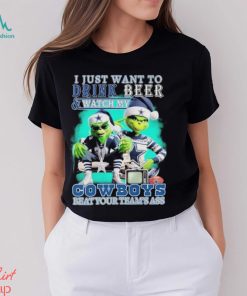 Grinch I Just Want To Drink Beer and Watch My Dallas Cowboys Beat Your Team’s Ass Christmas Shirt