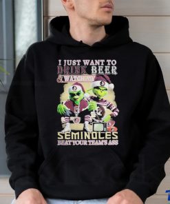 Grinch I Just Want To Drink Beer and Watch My Florida State Seminoles Beat Your Team’s Ass Christmas Shirt