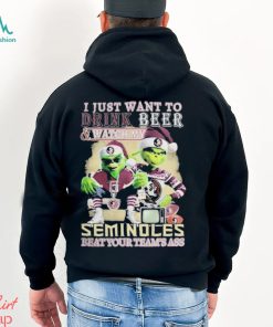 Grinch I Just Want To Drink Beer and Watch My Florida State Seminoles Beat Your Team’s Ass Christmas Shirt