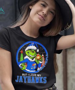 Grinch I hate people but I love my Kansas Jayhawks shirt
