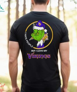 Grinch I hate people but I love my Minnesota Vikings Christmas shirt, hoodie, sweater, long sleeve and tank top Grinch I hate people but I love my Minnesota Vikings Christmas shirt