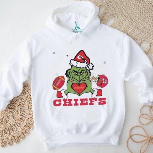 Grinch Loves Chiefs Football Helmet Shirt