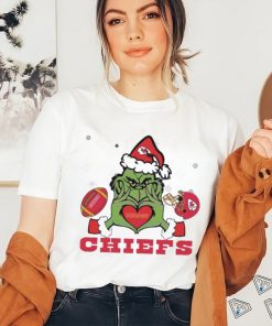Grinch Loves Chiefs Football Helmet Shirt