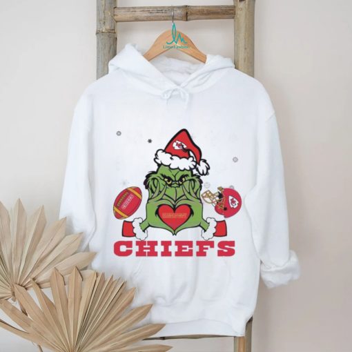 Grinch Loves Chiefs Football Helmet Shirt