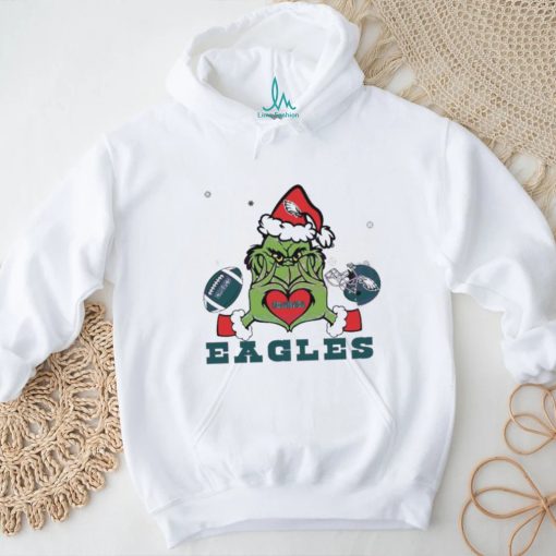 Grinch Loves Eagles Football Helmet Shirt