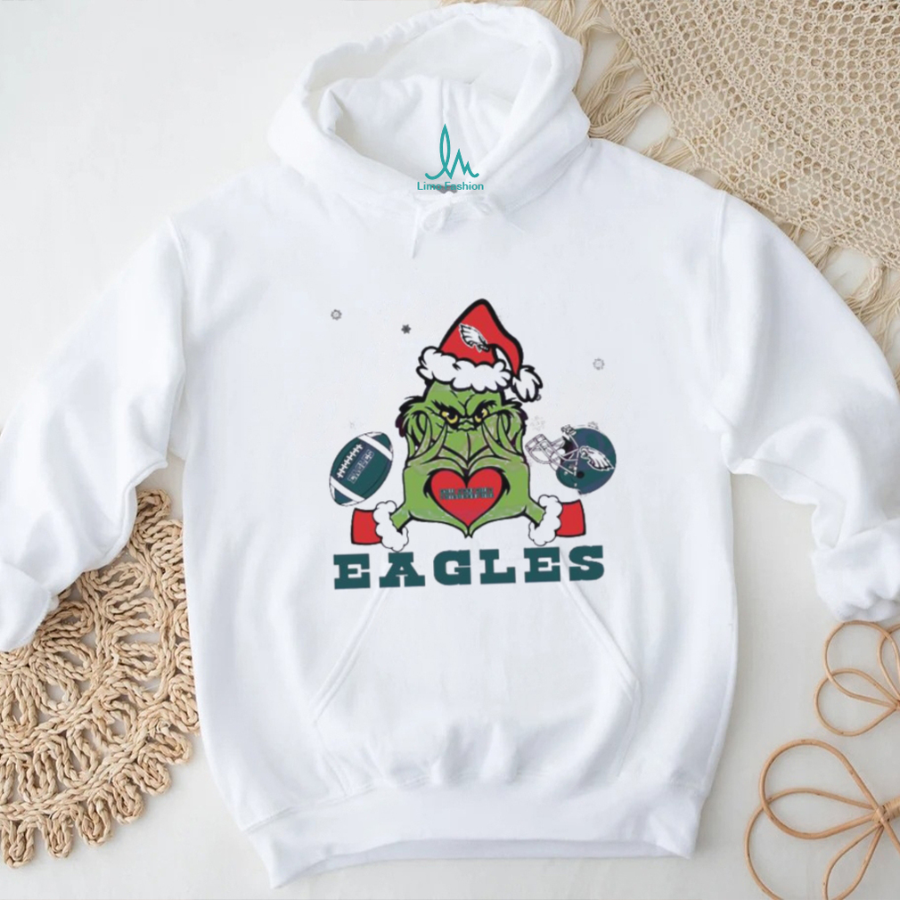 Grinch Loves Eagles Football Helmet Shirt Grinch Loves Eagles Football Helmet Shirt