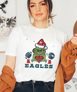 Grinch Loves Eagles Football Helmet Shirt