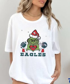 Grinch Loves Eagles Football Helmet Shirt