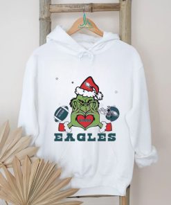 Grinch Loves Eagles Football Helmet Shirt