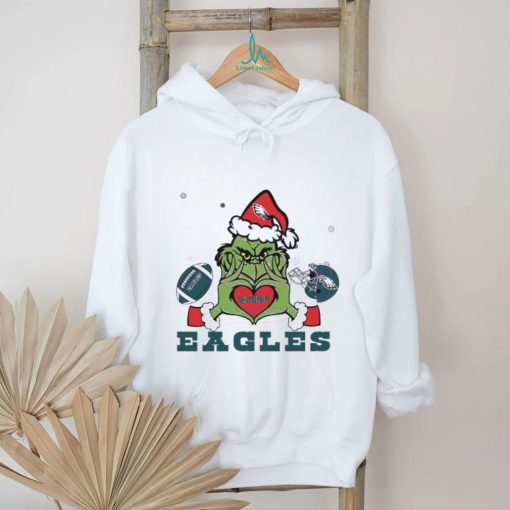 Grinch Loves Eagles Football Helmet Shirt