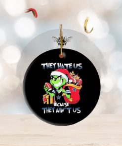 Grinch Santa Claus Christmas They Hate Us Because They Ain’t Us Dallas Cowboys Gift Ornament