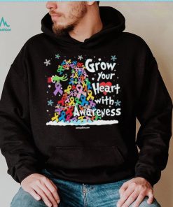 Grinch Santa Hug Cancer Grow Your Heart With Awareness Tree Merry Christmas Shirt