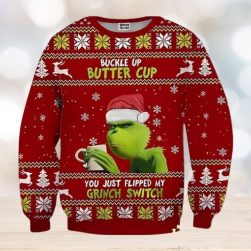 Grinch You Just Flipped My Grinch Switch Ugly Christmas Sweater Xmas 3D Printed Christmas Sweater Gift