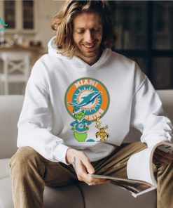 Grinch and Max dog NFL Miami Dolphins football helmet logo shirt