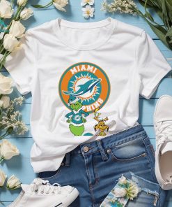 Grinch and Max dog NFL Miami Dolphins football helmet logo shirt, hoodie, sweater, long sleeve and tank top Grinch and Max dog NFL Miami Dolphins football helmet logo shirt