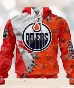 HOT Edmonton Oilers Mix Canada Flag Hoodie