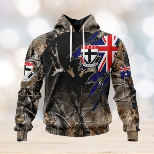 HOT Personalized AFL St Kilda Football Club Special Camo Realtree Hunting Hoodie Sweatshirt 3D