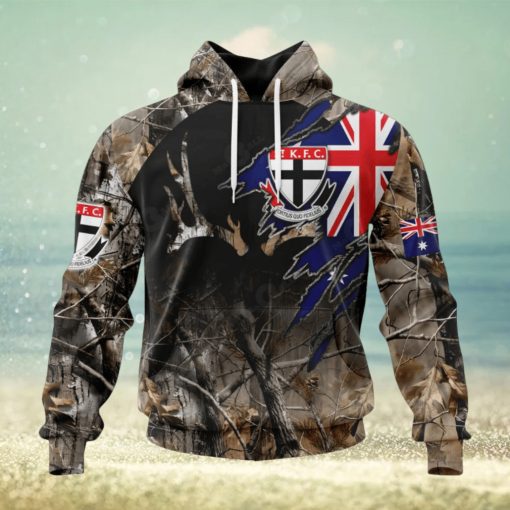 HOT Personalized AFL St Kilda Football Club Special Camo Realtree Hunting Hoodie Sweatshirt 3D