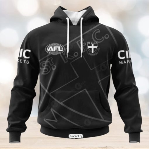 HOT Personalized AFL St Kilda Football Club Special Monochrome Design Hoodie Sweatshirt 3D