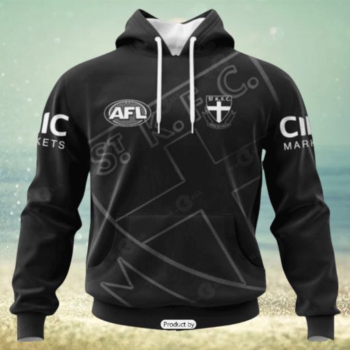 HOT Personalized AFL St Kilda Football Club Special Monochrome Design Hoodie Sweatshirt 3D