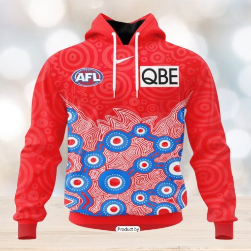 HOT Personalized AFL Sydney Swans Special Indigenous Design Hoodie Sweatshirt 3D