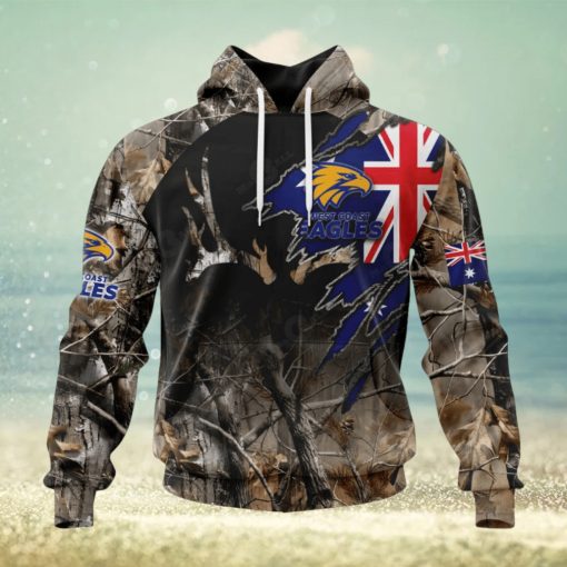 HOT Personalized AFL West Coast Eagles Special Camo Realtree Hunting Hoodie Sweatshirt 3D