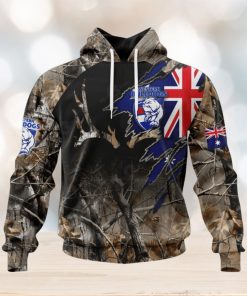 HOT Personalized AFL Western Bulldogs Special Camo Realtree Hunting Hoodie Sweatshirt 3D