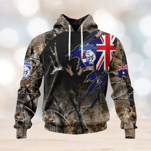 HOT Personalized AFL Western Bulldogs Special Camo Realtree Hunting Hoodie Sweatshirt 3D