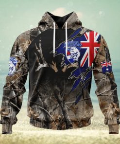 HOT Personalized AFL Western Bulldogs Special Camo Realtree Hunting Hoodie Sweatshirt 3D