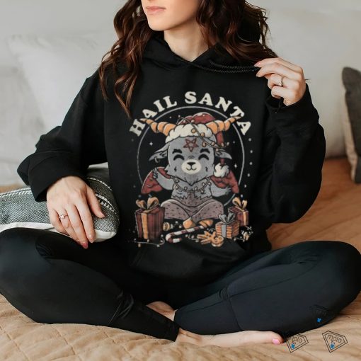 Hail Santa Funny Cute Evil Christmas Baphomet T shirt