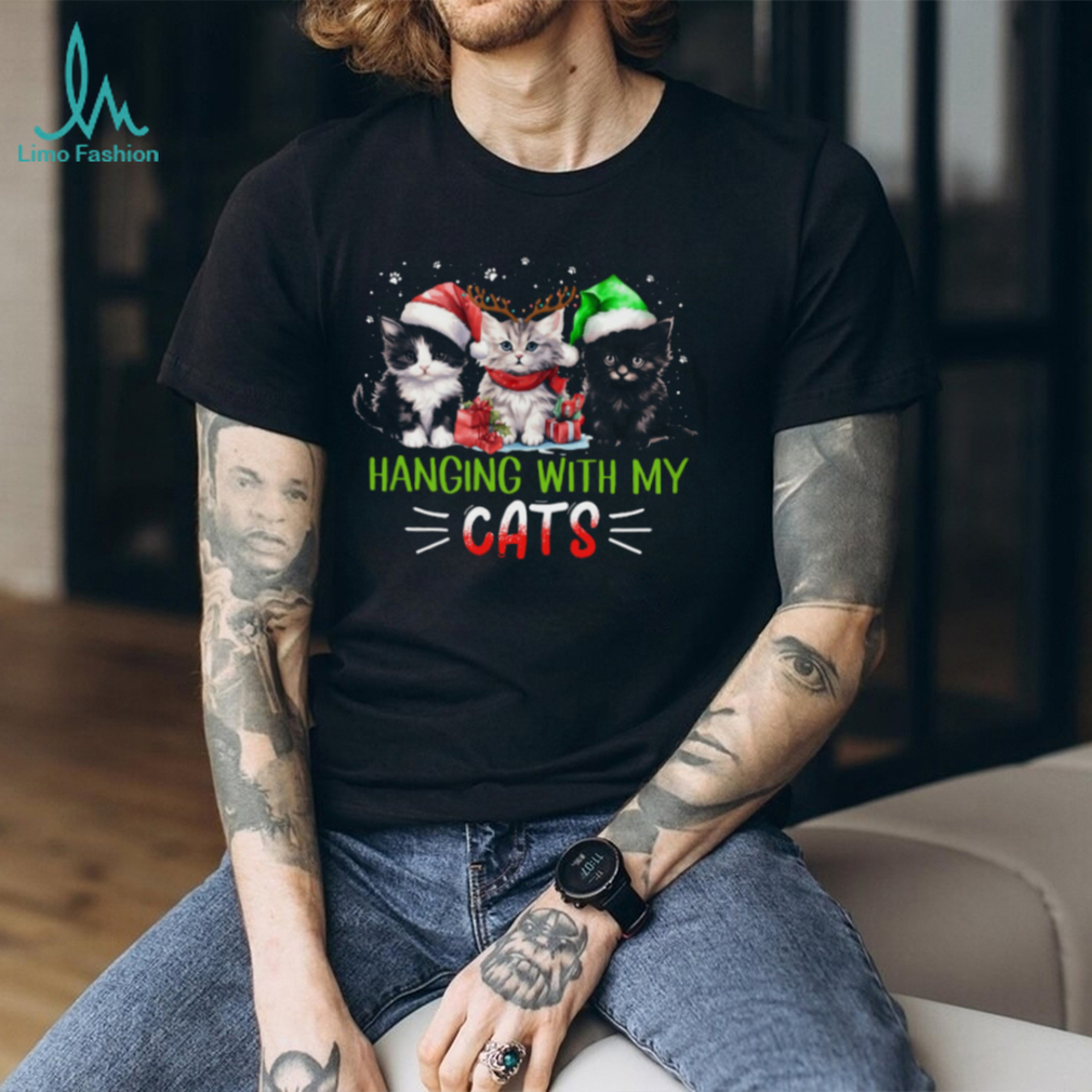 Hanging With My Cats   Cute Christmas Cat Classic T Shirt Hanging With My Cats   Cute Christmas Cat Classic T Shirt