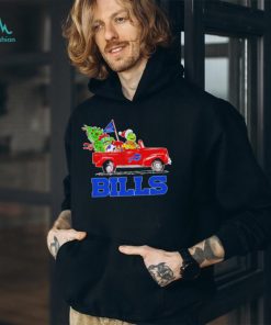Happy Merry Christmas The Grinch drive a car Buffalo Bills football logo flag gift shirt
