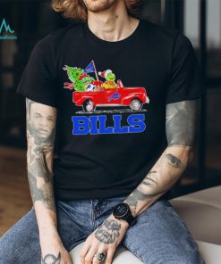 Happy Merry Christmas The Grinch drive a car Buffalo Bills football logo flag gift shirt