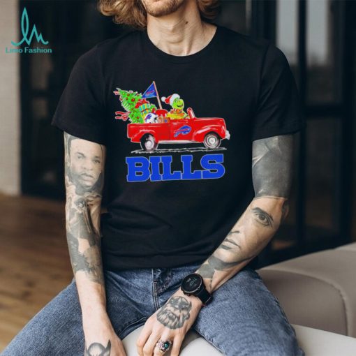 Happy Merry Christmas The Grinch drive a car Buffalo Bills football logo flag gift shirt