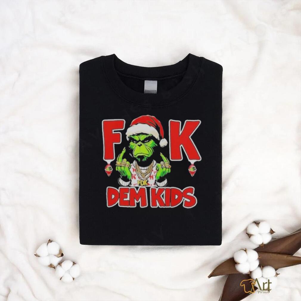 Happy Xmas Grinch Santa Hat F Dem Kids Character T shirt Happy Xmas Grinch Santa Hat F Dem Kids Character T shirt
