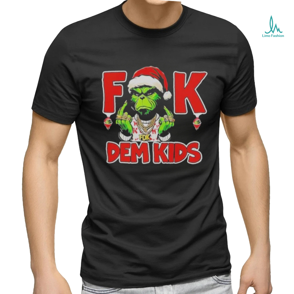 Happy Xmas Grinch Santa Hat F Dem Kids Character T shirt Happy Xmas Grinch Santa Hat F Dem Kids Character T shirt