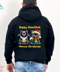 Happy hanukkat meowy Christmas shirt