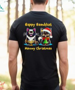 Happy hanukkat meowy Christmas shirt