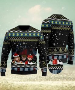 Harry Potter Ron Hermione Friend Cartoon Harry Potter Ugly Christmas Sweater 3D Printed Men And Women Holiday Gift