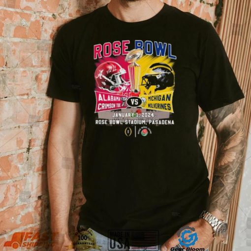 Head To Head Rose Bowl Alabama Crimson Tide Vs Michigan Wolverines January 1, 2024 Shirt