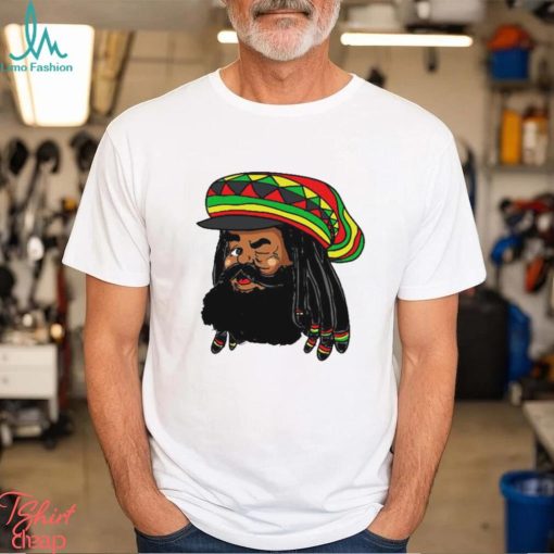 Head black Rasta Santa funny Christmas shirt