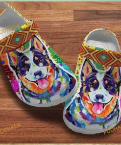 Heeler Dog Watercolor Painting Clog