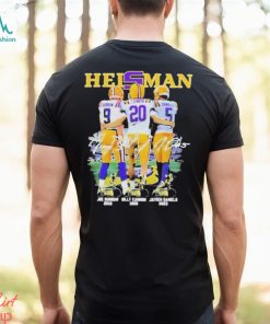 Heisman LSU Tigers Joe Burrow 2019 Billy Cannon 1969 And Jayden Daniels 2023 Signatures T Shirt