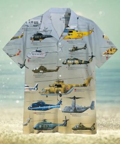 Helicopter Globe Military Collection Hawaiian Shirt